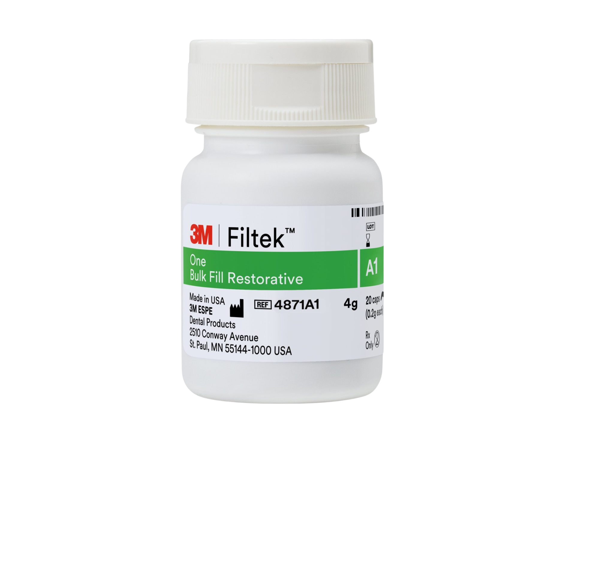 3M ESPE 4871A1 Filtek Bulk Fill Posterior Restorative Capsules 20/PK A1 4864A1 3M ESPE 4871A1 Filtek Bulk Fill Posterior Restorative Capsules 20/PK A1 4864A1